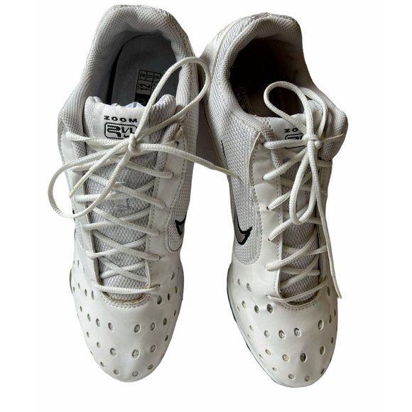 Nike Bowerman ZOOM 2VL Track and Field Spikes Cleats Shoes White/Gray Sz 12 - Picture 2 of 7